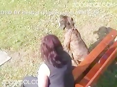 unshave pussy have dog cock deep 